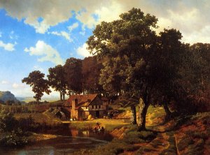 A Rustic Mill by Albert Bierstadt Oil Painting Reproduction