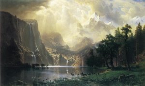 Among the Sierra Nevada Mountains, California by Albert Bierstadt Oil Painting Reproduction