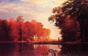 Autumn Woods by Albert Bierstadt Oil Painting Reproduction