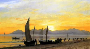 Boats Ashore at Sunset