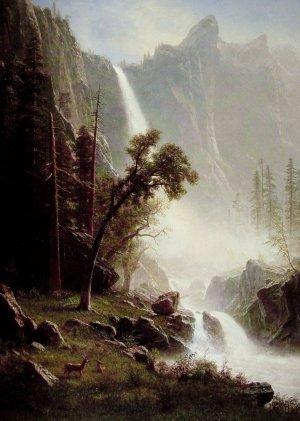 Bridal Veil Falls, Yosemite by Albert Bierstadt Oil Painting Reproduction