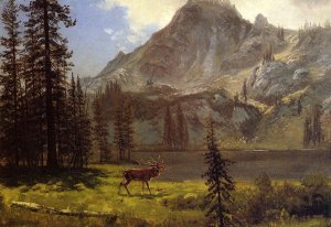 Call of the Wild by Albert Bierstadt Oil Painting Reproduction