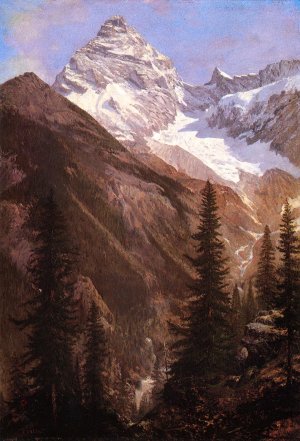 Canadian Rockies, Asulkan Glacier by Albert Bierstadt Oil Painting Reproduction