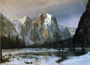 Cathedral Rocks, Yosemite Valley, California by Albert Bierstadt Oil Painting Reproduction