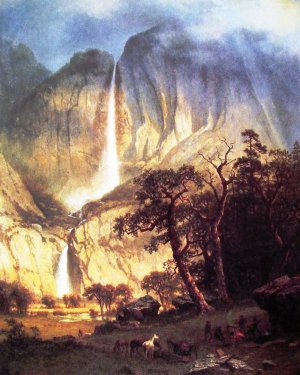 Cholooke: The Yosemite Fall by Albert Bierstadt Oil Painting Reproduction