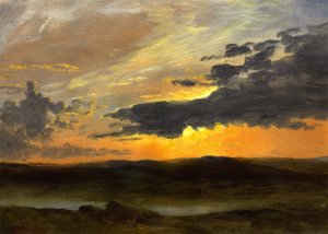 Evening Sunset by Albert Bierstadt Oil Painting Reproduction