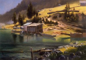 Fishing and Hunting Camp, Loring, Alaska by Albert Bierstadt Oil Painting Reproduction