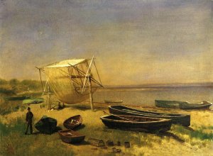 Fishing Station, Watch Hill by Albert Bierstadt Oil Painting Reproduction