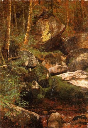 Forest Stream by Albert Bierstadt Oil Painting Reproduction