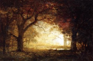 Forest Sunrise by Albert Bierstadt Oil Painting Reproduction