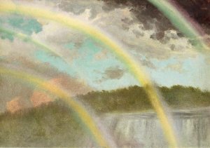 Four Rainbows Over Niagara Falls by Albert Bierstadt Oil Painting Reproduction