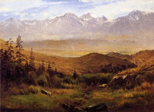 In the Foothills of the Mountais by Albert Bierstadt Oil Painting Reproduction