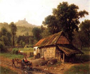 In the Foothills by Albert Bierstadt Oil Painting Reproduction