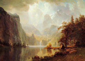 In the Mountains by Albert Bierstadt Oil Painting Reproduction