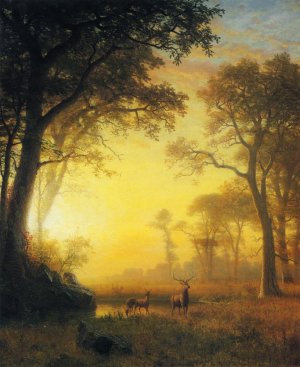 Light in the Forest by Albert Bierstadt Oil Painting Reproduction