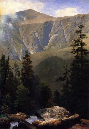 Mountainous Landscape by Albert Bierstadt Oil Painting Reproduction