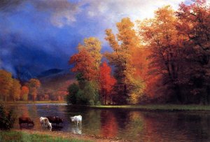 On the Saco by Albert Bierstadt Oil Painting Reproduction