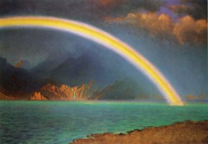 Rainbow over Jenny Lake, Wyoming by Albert Bierstadt Oil Painting Reproduction