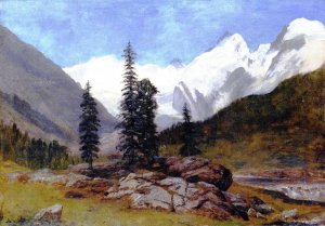 Rocky Mountain by Albert Bierstadt Oil Painting Reproduction