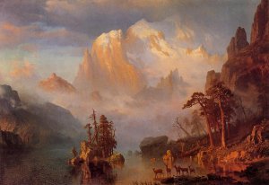 Rocky Mountains by Albert Bierstadt Oil Painting Reproduction