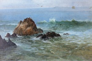 Seal Rocks off Pacific Coast, California by Albert Bierstadt Oil Painting Reproduction