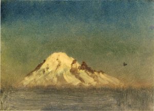 Snow-Capped Moutain by Albert Bierstadt Oil Painting Reproduction