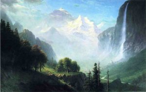 Staubbach Falls, Near Lauterbrunnen, Switzerland by Albert Bierstadt Oil Painting Reproduction