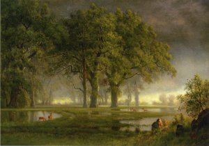 Sunglow by Albert Bierstadt Oil Painting Reproduction