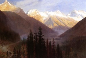 Sunrise at Glacier Station by Albert Bierstadt Oil Painting Reproduction