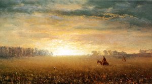 Sunset of the Prairies by Albert Bierstadt Oil Painting Reproduction