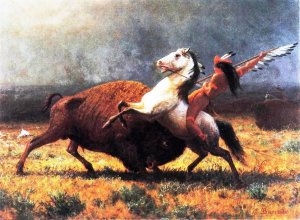 The Last of the Buffalo by Albert Bierstadt Oil Painting Reproduction