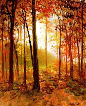 The Red Woods by Albert Bierstadt Oil Painting Reproduction