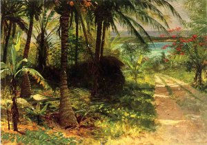 Tropical Landscape by Albert Bierstadt Oil Painting Reproduction