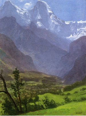 Twin Peaks, Rockies by Albert Bierstadt Oil Painting Reproduction