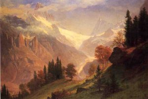 View of the Grindelwald by Albert Bierstadt Oil Painting Reproduction