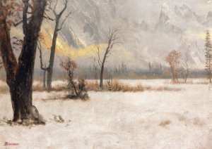 Winter Landscape by Albert Bierstadt Oil Painting Reproduction