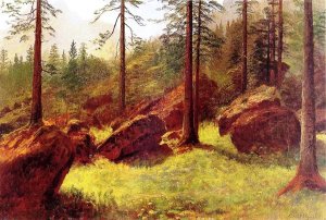 Wooded Landscape by Albert Bierstadt Oil Painting Reproduction