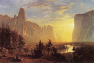 Yosemite Valley also known as Looking Down the Yosemite Valley by Albert Bierstadt Oil Painting Reproduction